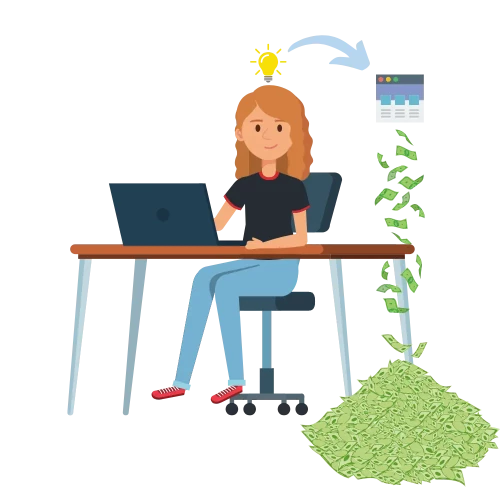 woman working with laptop